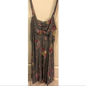Torrid Gray Floral Tank Dress